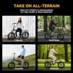 EUYBIKE1000W Folding Electric Bike for Adults,30mph Max Speed, 15AH Removable Battery Ebike, 20" 3 Fat Tire Electric Mountain E Bike with 7-Speed,Adult Electric Bicycles for Commute Beach Snow - Image 7