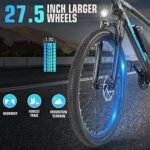 ANCHEER Electric Bike 27.5''/ 26'' Electric Mountain Bike 500W 48V Removable Battery, 20MPH Electric Bike for Adults Commuter Cruiser with 50 Miles Range, Suspension Fork - Image 6