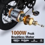 Electric Bike for Adults, 20" X4 Fat Tire Ebikes with 750w Brushless Motor, 48V 15AH Removable Battery, Step-Thru E Bicycle Bike up to 28MPH, 7-Speed, Knight - Image 3