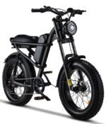 Riding'times 1500W Moped Style Electric Bike, 6-Layer Full Suspension Ebike, Max 28MPH & 37-150 Miles Electric Motorcycle, 750WH/1500WH Removable Battery, 20" Fat Tire Dirt Bike All Terrain