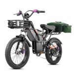 Cupid 1000W Electric Bike, 48V 30Ah Long Range Electric Bike Up to 110Miles 30MPH Full Suspension Ebikes with 20 * 3" Puncture Proof Tires, Hydraulic Brake, 7-Speed, Commuter Cargo E Bike