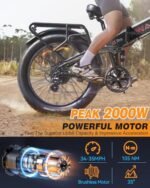 W Wallke X3 Pro Electric Bike 2000W Dual Motor/1200W Full Suspension 1056WH Foldable 26 Inch Fat Tire Mountain Ebikes Adults 34-35MPH Fast Electric Bicycle APP Control/Smart Display, UL2849 Certified - Image 2