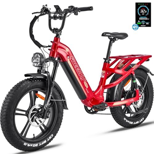 Version 1.0.0 FREESKY Electric Bike for Adults Peak 1200W Motor 48V 20AH Battery with Samsung Cell Step Thru City Ebike up to 32MPH& 90Miles Hydralic Brakes Fat Tires Full Suspension Ebike Upgrade NFC System - Image 1