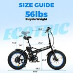 ECOTRIC Beginner Electric Bike 500W Foldaway E Bike 20" Fat Tire Offroad Folding Electric Bicycle 36V 12.5AH Removable Battery Beach Snow Mountain Bike Moped for Adults Commute E-Bike UL Certified - Image 6