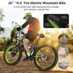 2000W Electric Bike for Adults, 26" Fat Tire Electric Mountain Bicycle, 48V 22.4Ah Removable Li-Ion Battery, Max 30.5Mph E-Bike Snow Beach,Electric Bicycle with 7 Speed Suspension Fork - Image 3