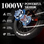 V20 Electric Bike for Adults, 28 MPH Top Speed 48V 15.6/18. 2Ah Removable Battery Ebike, 1000/1500W Motor 20 "Fat Tire Electric Dirt Bike, Hydraulic Brake Electric Motorcycle - Image 3