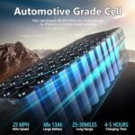 14" Electric Bike,500W Folding Electric Bicycle Up to 25MPH 30Miles City Commuter Ebike with 48V/13A Large Capacity Removable Battery and Multi-Function Display - Image 3