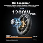 Electric Bike for Adults 750W Ebike 30 Mph Peak 1200W 80Nm Max Range 50Miles 48V 16Ah Removable Battery Foldable 20'' x 4.0" Fat Tire Adult Electric Bicycles 7-Speed Hydraulic Front Rear Oil Brakes - Image 2