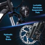 Electric Bike for Adults 1000W 48V 17.5AH Removable Battery 27MPH 26" x 4" Fat Tire Snow Beach Mountain Ebike with 21-Speed Shifting Gear Hydraulic Disc Brake City Electric Bicycles - Image 3