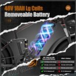 Electric Bike, 750W 48V 18Ah 26'' Fat Tire Ebike for Adults, 32mph 35 - 70 Miles Pedal Assist Thumb Throttle Electric Bicycle with Hydraulic Brakes, Full Suspension Mountain E Bike for Off Road - Image 2