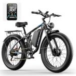 Electric Bike for Adults with 3000W Peak Dual Motors, 23AH 1196WH/1104WH Battery, 37MPH 26” Fat Tire, Full Suspension, Dual Hydraulic Disc Brake, E Bikes For Men, 90 Miles Long Range 45° Uphill
