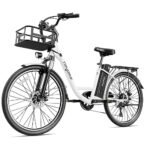 Heybike Cityscape Electric Bike 350W(Peak 500W) Electric City Cruiser Bicycle Up to 40 Miles 23MPH Removable Battery, 7-Speed and Dual Shock Absorber, 26" Electric Commuter Bike for Adults