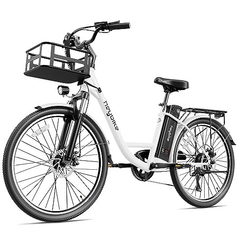 51kFhFhJnrL.jpg Heybike Cityscape Electric Bike 350W(Peak 500W) Electric City Cruiser Bicycle Up to 40 Miles 23MPH Removable Battery, 7-Speed and Dual Shock Absorber, 26" Electric Commuter Bike for Adults - Image 1