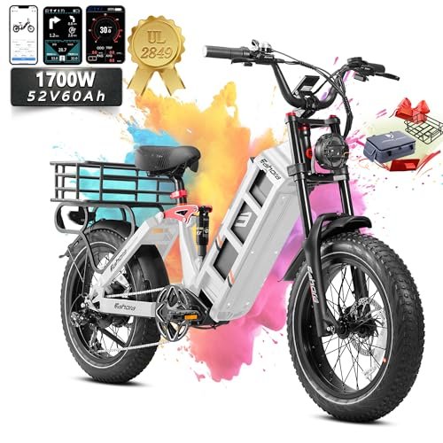 Version 1.0.0 Juliet II Electric Bike for Adults Peak 1700W/52V/60Ah 34MPH 100+Miles Long Range Ebike Full Suspension Electric Mountain Bicycle with Dual Hydraulic Brake APP Control - Image 1
