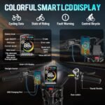 Juliet [2024 Upgrded] Electric Bike for Adults Peak 1700W/2000W 60AH Dual Motor Ebike 100-200Miles Long Range Electric Bike 20'' Fat Tire Full Suspension E Bike with APP Control Display - Image 7