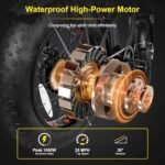 Electric Bike for Adults with Waterproof Removable Battery, 45Miles 20MPH Commuting City Electric Bike with 250W/500W Brushless Motor, 20" Tires and Disc Brake Ebike, Complies to ANSI/CAN/UL2849 - Image 3