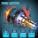 Step-Thru Electric Bike for Adults,750W Peak 1000W Motor Electric Mountain Bike 48V 15AH Removable Battery with                              Cells, 30MPH+70Miles Commuter Electric Bicycle,Dual Hydraulic Disc - Image 3