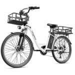 Heybike Cityscape Electric Bike 350W(Peak 500W) Electric City Cruiser Bicycle Up to 40 Miles 23MPH Removable Battery, 7-Speed and Dual Shock Absorber, 26" Electric Commuter Bike for Adults