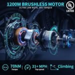 Freego Electric Dirt Bike for Adults, Electric Motorcycle for Adults, 20" x 4 Fat Tire Electric Bicycle, 48V/15AH/25AH Removable Battery, 30Mile/62Mile/28MPH, with Front and Rear Cargo Rack, 2 Seater - Image 6