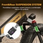 Knight Electric Bike for Adults 1200W Peak Motor Up to 20 MPH 60 Miles,600wh Removable Battery,Folding 20" x 4.0" Fat Tire Electric Bicycle Dual Shock Absorber Ebikes for Adults - Image 4