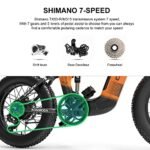 Cyrusher 20Inch Aluminum Electric Bike, Kommoda 750W 28MPH 48V 14Ah Ebike for Adult, Full Suspension, Dual Disc Brakes, 4.0inch Fat Tires, - Image 5