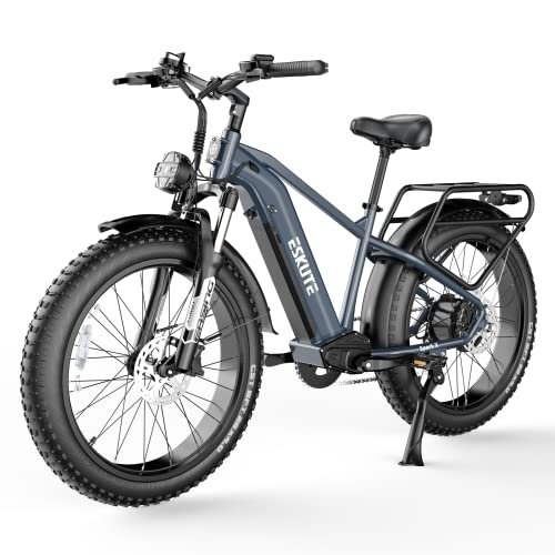 Version 1.0.0 ESKUTE Spark X 26" Fat Tires Electric Bike, 750W(1500W Peak) Powerful Motor, Up to 70 Miles Range, Max Speed 28Mph, Hydraulic Disc Brakes, 26 x 4.0 Fat Tires Ebike with Suspension Fork - Image 1