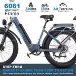 26" Fat Tire Electric Bike 48V 17.5Ah Battery, 750W Mountain Electric Bicycle City Urban Commuter E Bike for Adults Men Women Long Range 30MPH 7-Speed Gears Color Dispaly with 2 Seat - Image 6