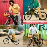 SWFT Edge Electric Mountain Bike for Adults- 44 Miles Max Range, 20mph Max Speed, 26” Tires, 3 Level Pedal Assist, LCD Display, EBike Black - Image 6