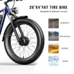 Electric Bike for Adults,1000/2000W Motor 35MPH,52V 20AH Battery,26" Fat Tire Ebike,Max 90 Miles E Bike for Men, Full Suspension,Hydraulic Brake 7-Speed Gears for Beach Mountain Electric Bike - Image 5