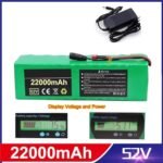 52v 22Ah Lithium Ion Battery Pack,52v Lithium Ion Battery,Built-in 30A BMS,with T Plug and Capacity Indicator,for 250-1200w Electric Bicycle Scooter - Image 2