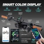 Electric Bike with 20W Headlight Adjustable Front Shock, green - Image 7