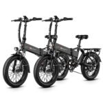 Jasion EB7 2.0 Electric Bike for Adults, 1200W Peak Motor 28MPH Max Speed Folding Ebike, 48V 10AH Removable Battery, 20" Fat Tire with Dual Suapension, 7-Speed Electric Bicycles, UL Certifiled