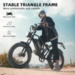 2000W Peak Motor Electric Bike,48V 25Ah Removable Battery,70+ Miles Long Range Moped-Style Electric Bike For Adults, 30Mph, 20"x4.0"Fat Tires Ebike, All-Terrain, Ideal for Commuting, Off-Road E-Bike - Image 6