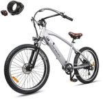NAKTO Electric City Bike for Adults 250W/350W Electric Bicycle for Adults High Speed Brushless Gear Motor E-Bike with Removable Waterproof 36V10A/12A Lithium Battery and Charger
