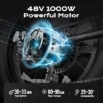 eAhora Terra Peak 1500W Electric Bike for Adults,30+mph Colorful Display Full Suspension Electric Mountain Bike Dual Hydraulic Brakes 20 * 4.0 Fat Tire City Electric Bike - Image 4