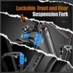 Electric Bike, 750W 48V 18Ah 26'' Fat Tire Ebike for Adults, 32mph 35 - 70 Miles Pedal Assist Thumb Throttle Electric Bicycle with Hydraulic Brakes, Full Suspension Mountain E Bike for Off Road - Image 3