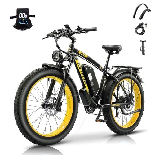 Version 1.0.0 Electric Bike for Adults 1000W 48V 17.5AH Removable Battery 27MPH 26" x 4" Fat Tire Snow Beach Mountain Ebike with 21-Speed Shifting Gear Hydraulic Disc Brake City Electric Bicycles - Image 1