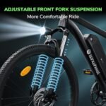 isinwheel M10 Electric Bike Adult 500W, 26" Commuting Electric Mountain Bike 20MPH Max Range 55+ Miles, Removable Battery, Professional 35-Speed, Front Fork Suspension Lightweight Electric Bicycle - Image 4