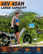 Electric Bike for Adults, 48V 40Ah/60Ah 1600W/3200W Peak Dual Motor Fast Long Range Ebike, 20 Inch Fat Tire Full Suspension Electric Bicycle 31/34MPH, Step Thru E-bike APP Control, UL2849 Certified - Image 3