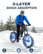 Riding'times 1500W Moped Style Electric Bike, 6-Layer Full Suspension Ebike, Max 28MPH & 37-150 Miles Electric Motorcycle, 750WH/1500WH Removable Battery, 20" Fat Tire Dirt Bike All Terrain - Image 2