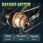 VELOWAVE Grace 2.0 48V 20AH Electric Bike for Adults 750W Bafang Motor Ebike with Fender Shimano 7-Speed 26" x 4.0 Fat Tire Step-Thru Electric Bicycle - Image 3