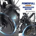 Electric Bike for Adults 2000W Dual Motor Ebike 26" Fat Tire Mountain Electric Bicycle 35MPH 48V 23AH Removable Battery 21 Speed Long Range All Terrain Electric Bike E Bike Dual Hydraulic Disc Brake - Image 3