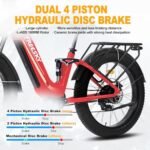 FREESKY Electric Bike for Adults 1000W/1600W Brushless Motor 48V 20 AH Battery Ebike, 26''*4.0 Fat Tire Step-Thru E-Bike, Full Suspension Electric Bicycle for Women with Rear Basket - Image 5