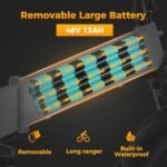 Jasion X-Hunter Electric Bike for Adults,1400W Peak Motor 30MPH Max Speed,624WH Removable Battery Full Suspension System 20" x4.0 Fat Tire Foldable Ebike,7-Speed Bicycles with Saddle Bag - Image 4