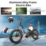 NAKTO 20" Electric Bike for Adults, Fat Tire E-Bike with 500W Powerful Rear Hub Motor and Disc Brakes, Folding Electric Bicycle with Charger Lock - Image 2