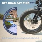 V50 Electric Bike for Adults,2000W Brushless Motor Up to 35MPH 70 Miles,20 in Fat Tire Ebike,48V 20 AH Removable Battery,7 Speed Gear Hydraulic Full Suspension Electric Motorcycle Bike - Image 4