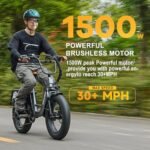 1500W Peak Electric Bike for Adults, 48V 20Ah Removable Battery Max Range 80Miles & 30MPH Electric Bicycle, 20''×4.0" Fat Tire Ebike,Fast Cargo Ebikes,Commute Mountain E-Bike UL Certified - Image 2