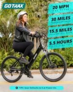 Gotrax 26" Electric Bike, Max Range 30Miles(Pedal-assist1) & 15.5/20Mph Power by 250/350W, 3 Riding Modes & Adjustable Seat, 7-Speed & Front Shock Absorber, Commuter Electric Bicycle for Adults - Image 2