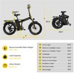 SOHAMO H3 Electric Bike for Adults, 1100W Brushless Motor Foldable Ebike 28mph, 48V 15/20AH Battery, 40/60Miles Range Folding E-Bike w/Dual Suspension Electric Bicycle for Road Sand Snow Mountain - Image 7