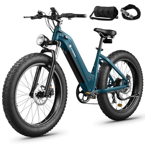 Version 1.0.0 CycVerve Electric Bike for Adults,1400W Peak Motor City Cruiser Ebike,48V Removable Battery,28MPH 75Miles Step-Thru Electric Bicycle,26" x 4.0 Fat Tire Full Shock Absorber Commuter E Bike - Image 1